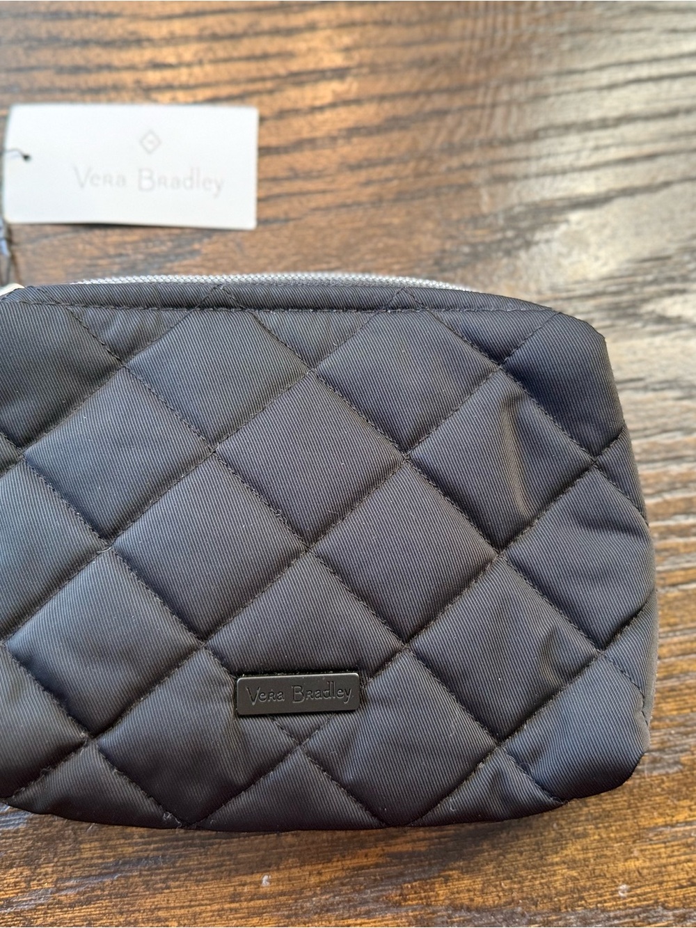 Vera Bradley Black Quilted Cosmetic Pouch